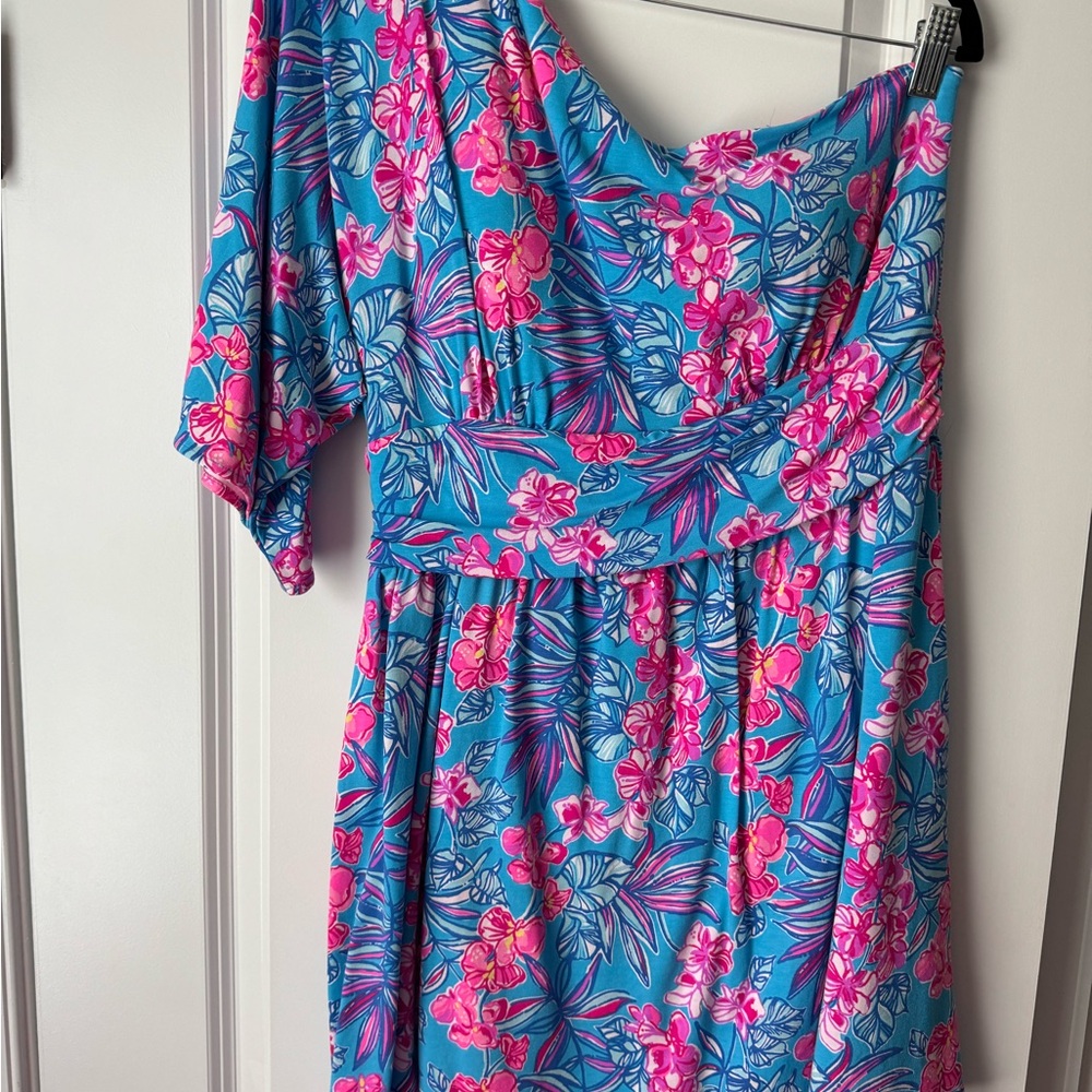 Lilly Pulitzer Niki One Shoulder Romper (Size: 12)
